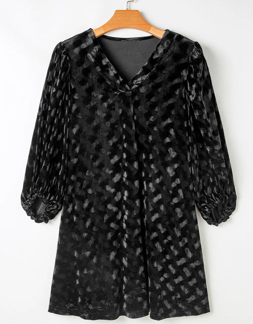Load image into Gallery viewer, V-Neck Three-Quarter Sleeve Velvet Mini Dress
