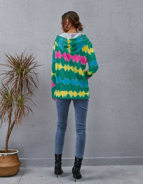 Load image into Gallery viewer, Contrast Quarter Zip Dropped Shoulder Hoodie
