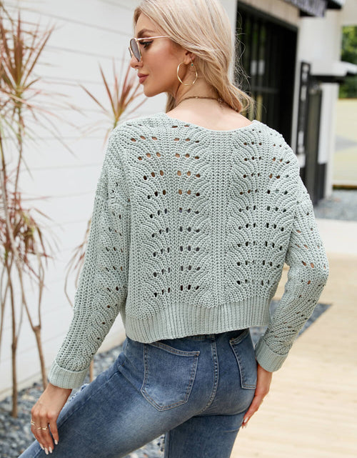 Load image into Gallery viewer, Open Front Cuffed Cropped Cardigan
