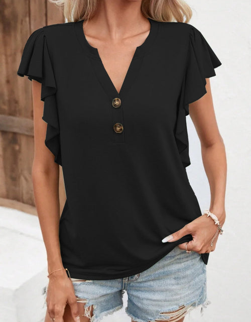 Load image into Gallery viewer, Notched Cap Sleeve T-Shirt
