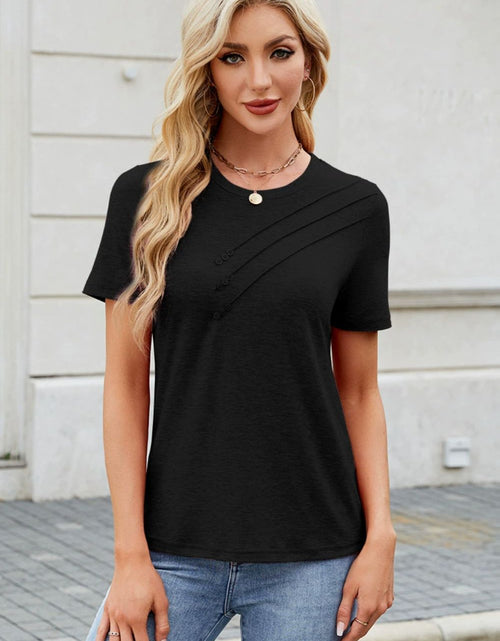 Load image into Gallery viewer, Round Neck Short Sleeve T-Shirt
