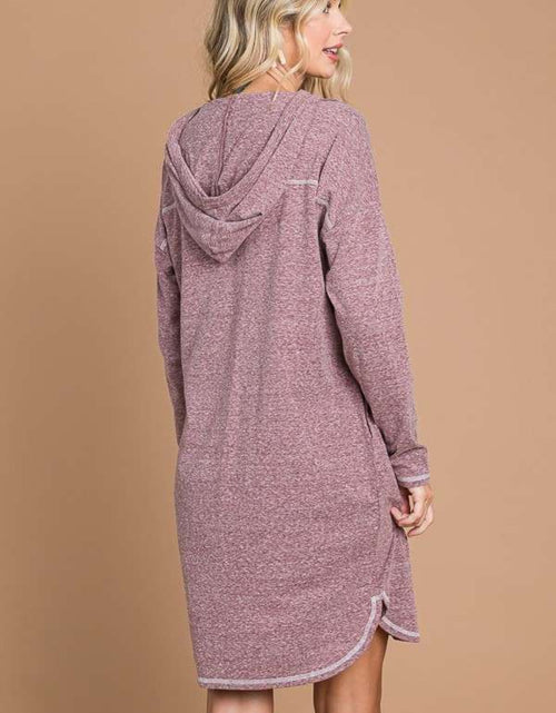 Load image into Gallery viewer, Culture Code Full Size Hooded Long Sleeve Sweater Dress

