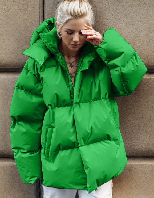 Load image into Gallery viewer, Pocketed Zip Up Hooded Puffer Jacket

