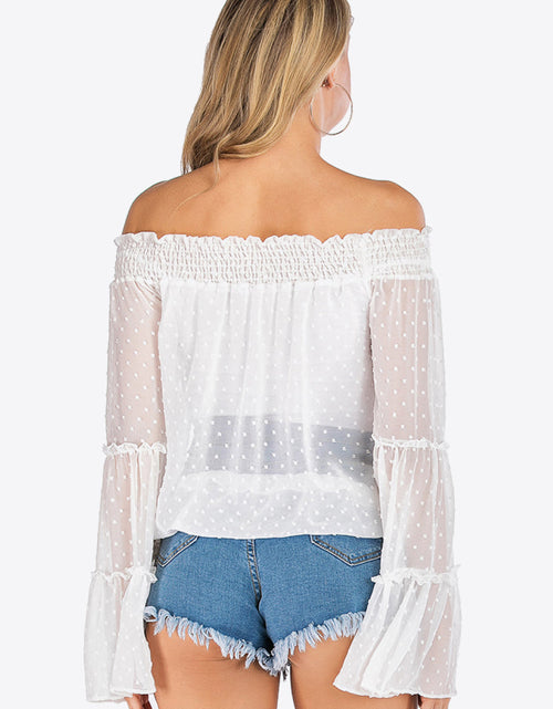 Load image into Gallery viewer, Swiss Dot Off-Shoulder Blouse
