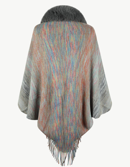 Load image into Gallery viewer, Open Front Fringe Hem Poncho
