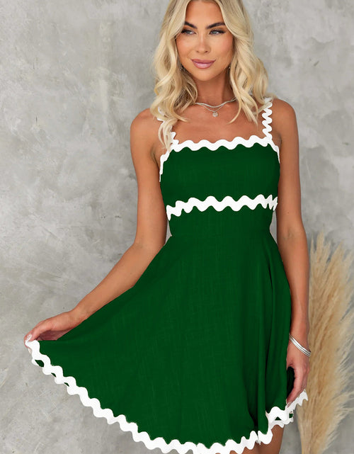 Load image into Gallery viewer, Contrast Trim Square Neck Mini Dress
