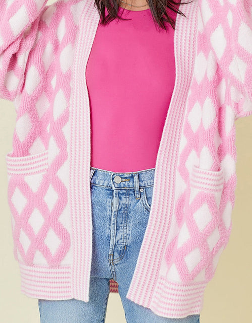 Load image into Gallery viewer, Geometric Open Front Long Sleeve Cardigan
