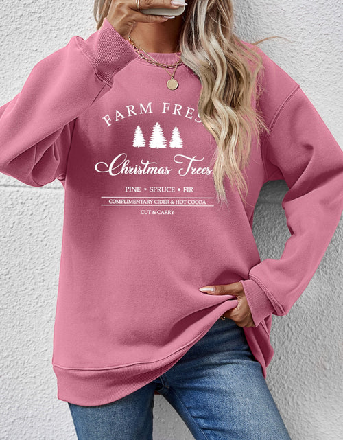 Load image into Gallery viewer, Graphic Round Neck Dropped Shoulder Sweatshirt
