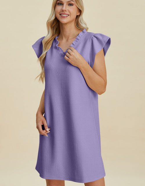 Load image into Gallery viewer, Double Take Full Size Ruffled V-Neck Cap Sleeve Dress
