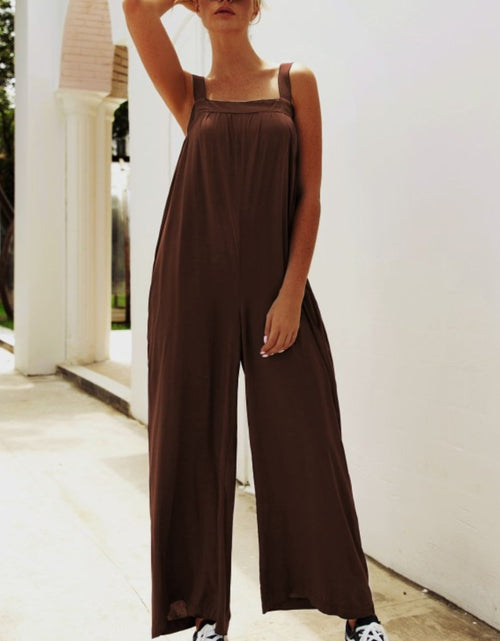 Load image into Gallery viewer, Wide Strap Wide Leg Jumpsuit
