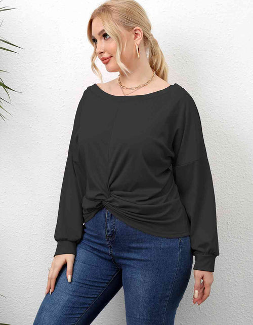Load image into Gallery viewer, Plus Size Twisted Drop Shoulder T-Shirt
