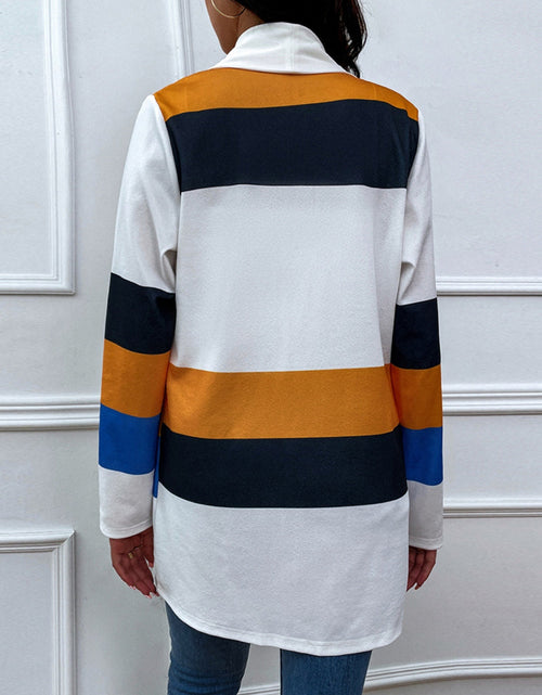 Load image into Gallery viewer, Shiny Color Block Open Front Cardigan
