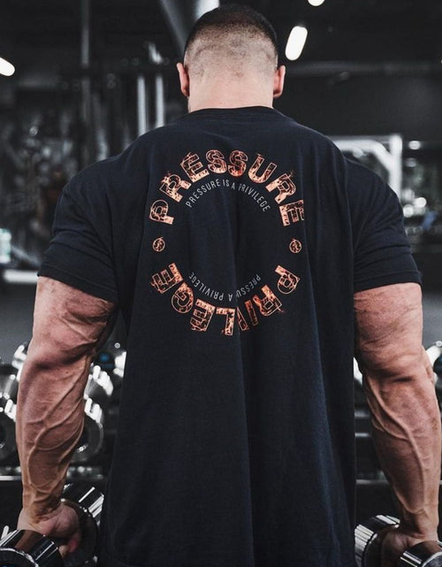 Load image into Gallery viewer, Men's Plus Size Letter Round Neck Short Sleeve T-Shirt
