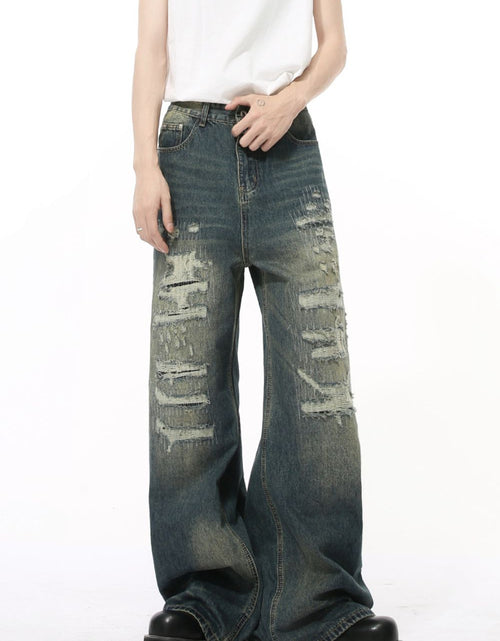 Load image into Gallery viewer, Distressed Wide Leg Jeans
