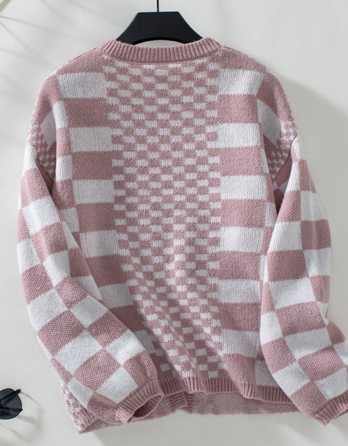 Load image into Gallery viewer, Double Take Checkered Open Front Dropped Shoulder Cardigan
