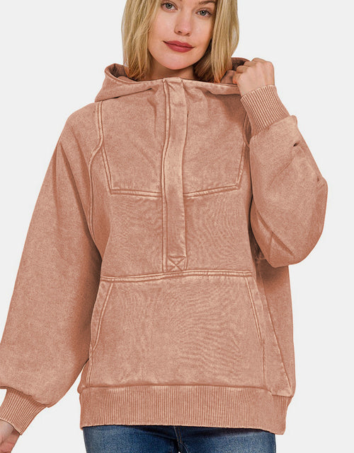 Load image into Gallery viewer, Zenana Acid Wash Fleece Kangaroo Hoodie
