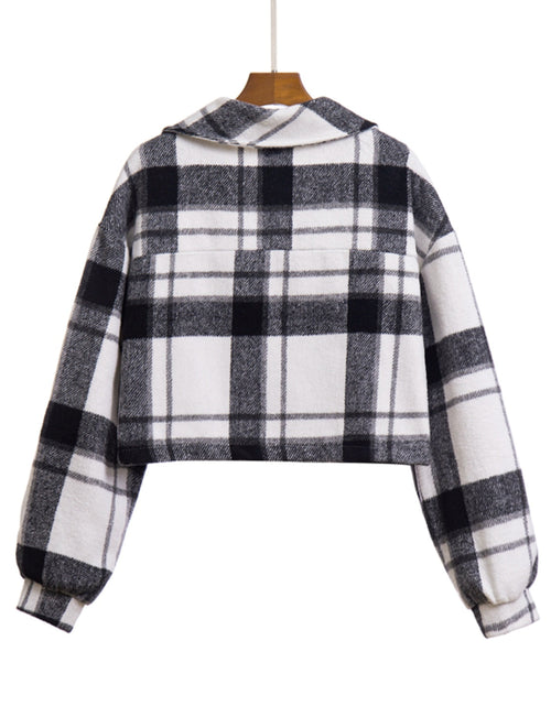 Load image into Gallery viewer, Plaid Button Front Jacket with Pockets

