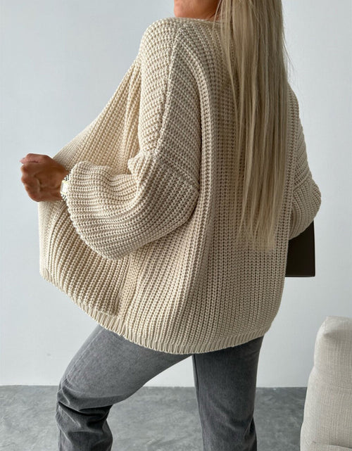 Load image into Gallery viewer, Open Front Dropped Shoulder Cardigan
