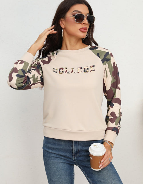 Load image into Gallery viewer, Camouflage Raglan Sleeve Sweatshirt
