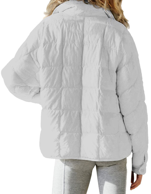 Load image into Gallery viewer, Pocketed Plaid Quilted Zip Up Winter Coat

