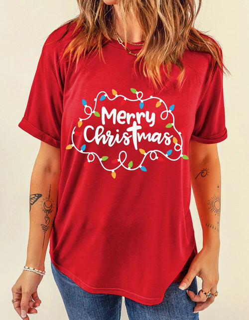 Load image into Gallery viewer, MERRY CHRISTMAS Round Neck Short Sleeve T-Shirt
