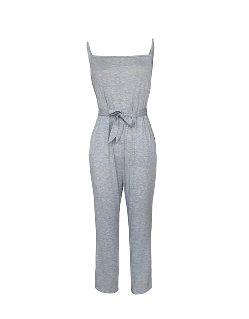 Load image into Gallery viewer, Tied Spaghetti Strap Square Neck Jumpsuit
