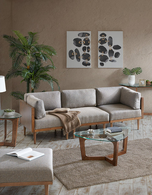 Load image into Gallery viewer, Wood Base Tempered Glass Top Coffee Table by Blak Hom
