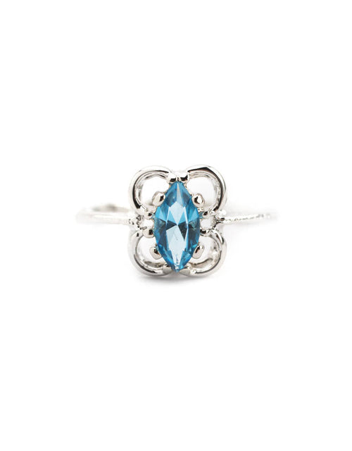 Load image into Gallery viewer, Vintage Jewelry Marquise Cut Jet Black Crystal Cocktail Ring in 18k White Gold Electroplate by PVD Vintage Jewelry
