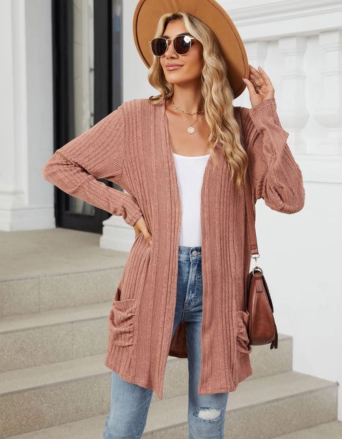 Load image into Gallery viewer, Pocketed Open Front Long Sleeve Cardigan
