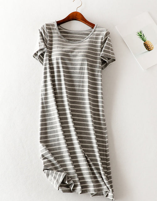 Load image into Gallery viewer, Striped Round Neck Short Sleeve Dress
