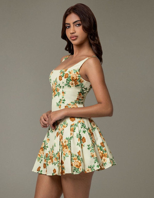 Load image into Gallery viewer, Floral Sleeveless Mini Pleated Dress

