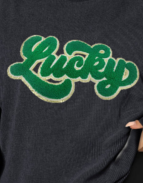 Load image into Gallery viewer, Plus Size LUCKY Round Neck Sweatshirt
