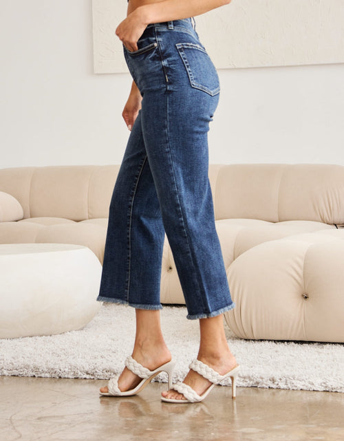Load image into Gallery viewer, RFM Full Size Tummy Control High Waist Raw Hem Jeans
