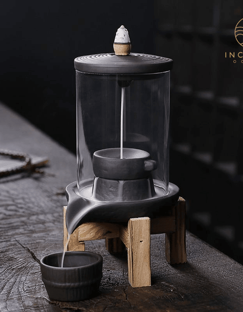 Load image into Gallery viewer, Ceramic Waterfall Incense Burner with Cover by incenseocean

