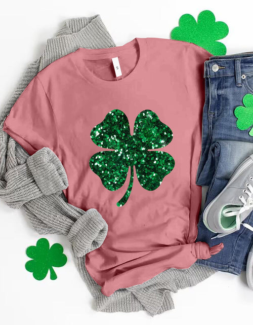 Load image into Gallery viewer, Lucky Clover Round Neck T-Shirt
