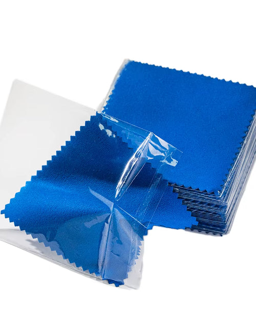 Load image into Gallery viewer, 50Pcs Individually Silver Cleaner Polishing Jewelry Cloth Napkin Tarnish Remover Tool with Package Ornaments for Silverware Gold
