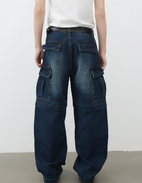 Load image into Gallery viewer, Men's Mid Rise Jeans with Cargo Pockets
