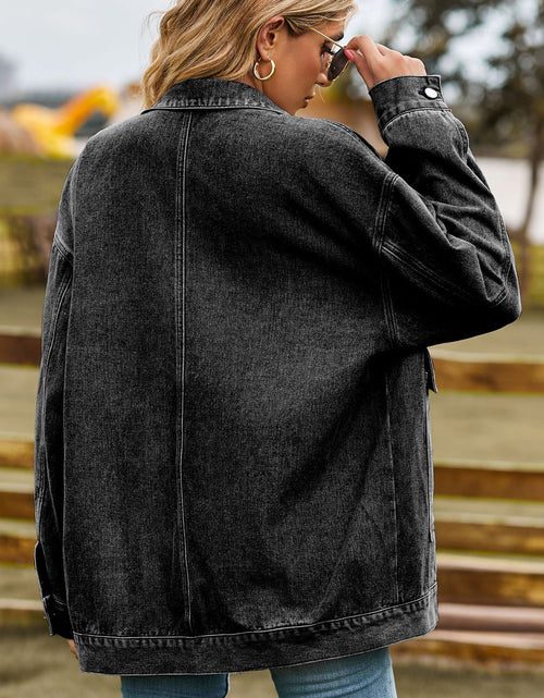 Load image into Gallery viewer, Dropped Shoulder Denim Jacket with Pockets
