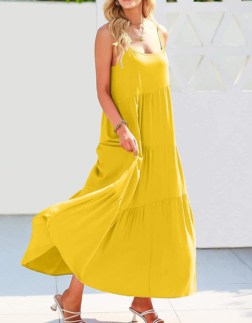 Load image into Gallery viewer, Full Size Ruched Tiered Spaghetti Strap Dress
