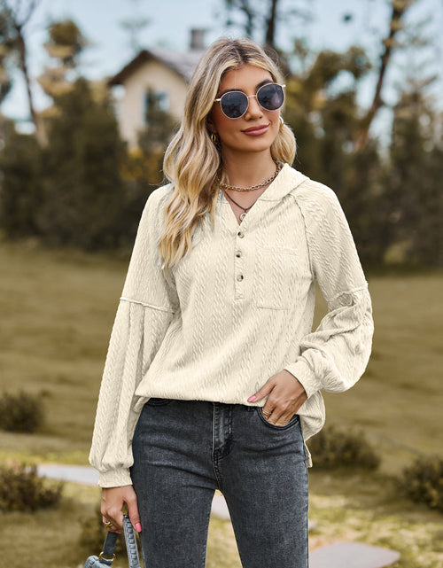 Load image into Gallery viewer, Cable-Knit Dropped Shoulder Hoodie
