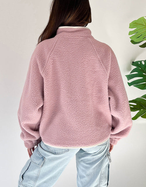 Load image into Gallery viewer, Half Snap Long Sleeve Sweatshirt with Side Slit Pockets
