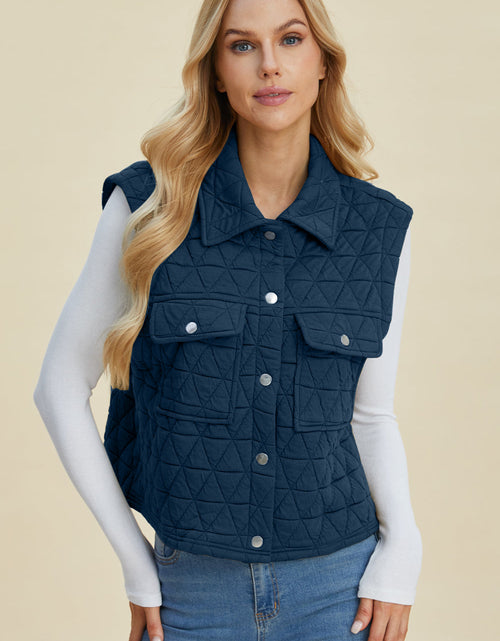 Load image into Gallery viewer, Double Take Full Size Pocketed Texture Snap Down Vest Coat
