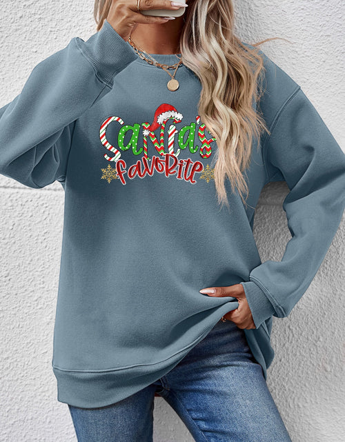Load image into Gallery viewer, Letter Graphic Round Neck Long Sleeve Sweatshirt
