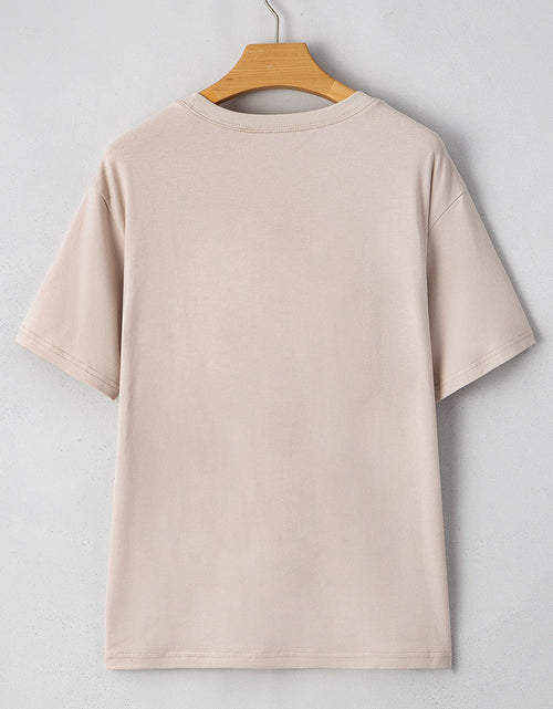 Load image into Gallery viewer, Contrast Checkered Baseball Graphic Round Neck Short Sleeve T-Shirt

