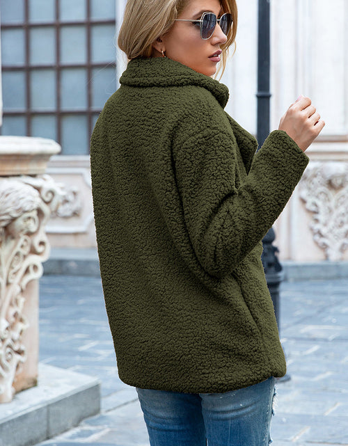 Load image into Gallery viewer, Ivy Lane Full Size Lapel Collar Sherpa Coat

