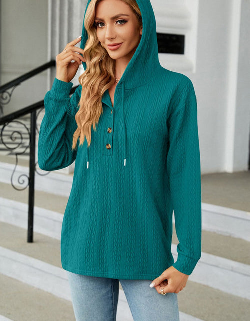 Load image into Gallery viewer, Cable-Knit Long Sleeve Hoodie
