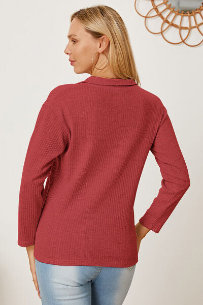 Load image into Gallery viewer, Collared Neck Dropped Shoulder T-Shirt
