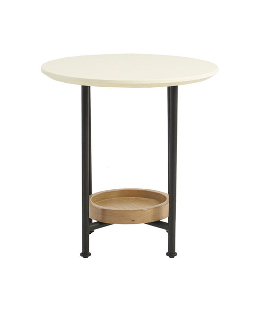 Load image into Gallery viewer, White/Natural End Table by Blak Hom
