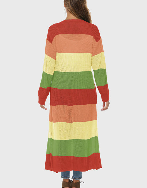 Load image into Gallery viewer, Color Block Long Sleeve Pocketed Cardigan
