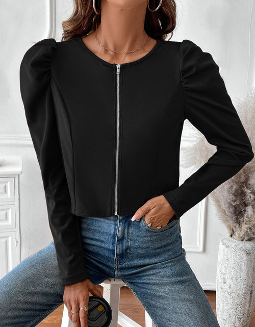 Load image into Gallery viewer, Zip Up Long Sleeve Jacket
